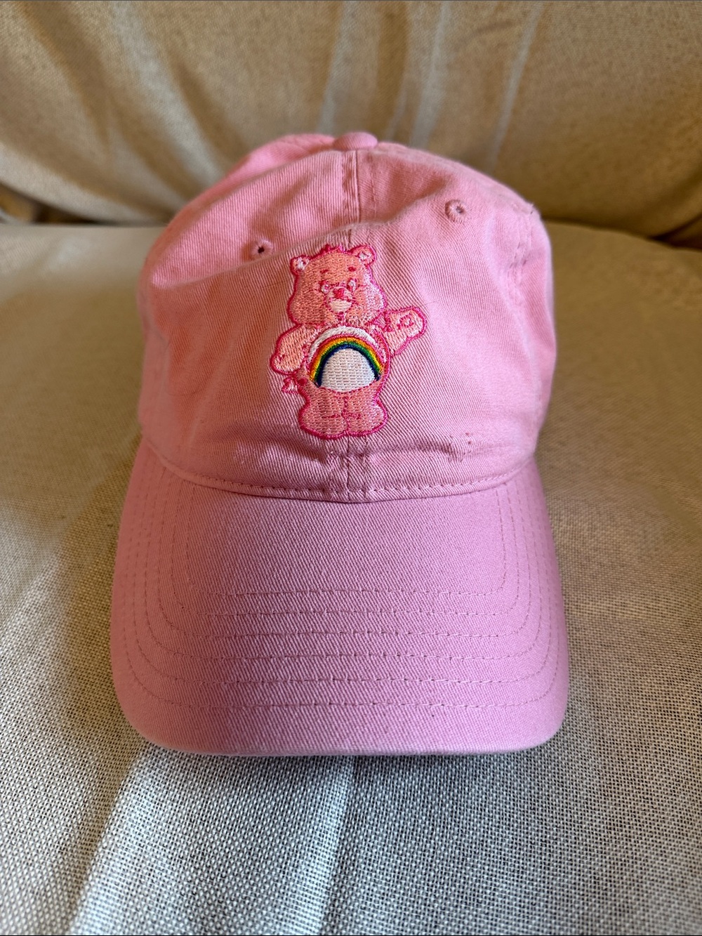 Care Bears Pink Baseball Cap with Embroidered Rainbow Bear